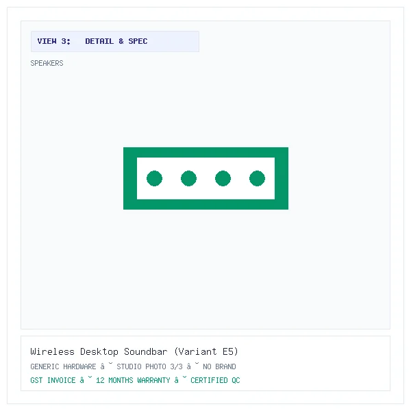 Wireless Desktop Soundbar (Variant E5) - Image 3 — Detail & Specifications View