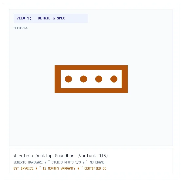 Wireless Desktop Soundbar (Variant O15) - Image 3 — Detail & Specifications View