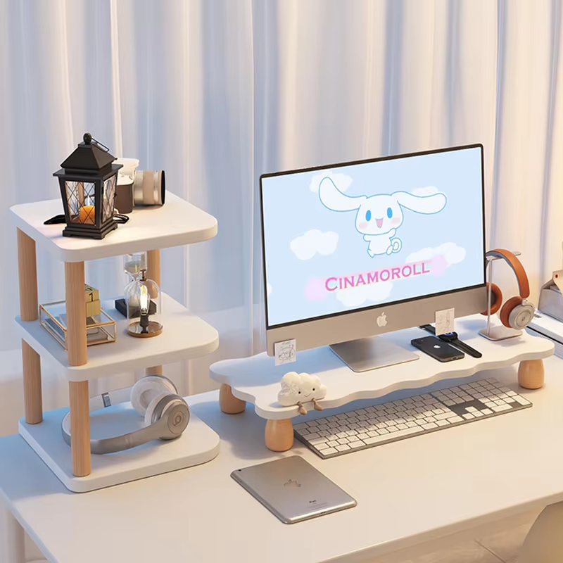 Wooden Monitor Stand Riser with Storage (Variant E5) - Image 2