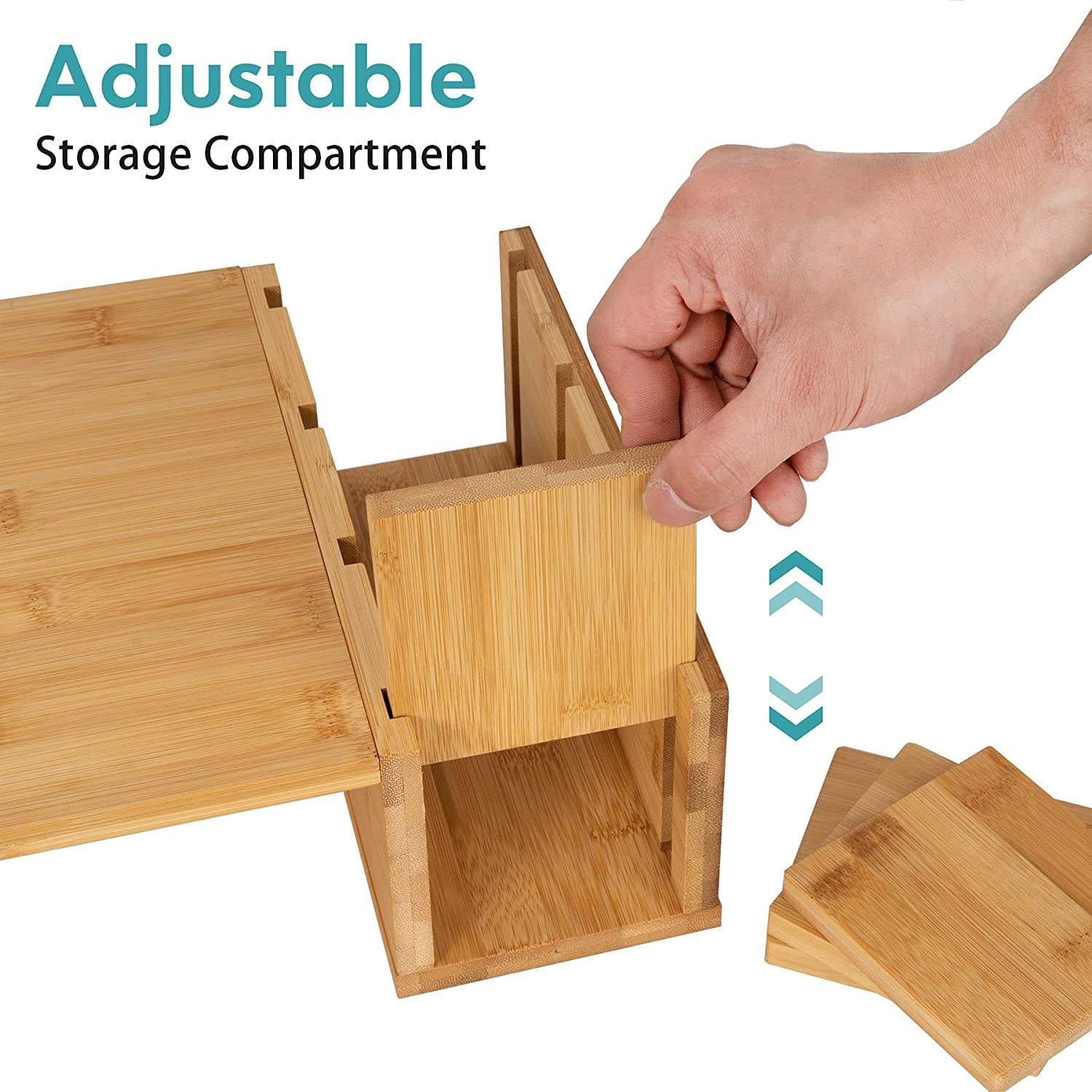 Wooden Monitor Stand Riser with Storage (Variant Q17) - Image 3